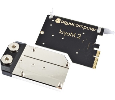 Aqua-Computer kryoM.2 PCIe 3.0 x4 adapter for M.2 NGFF PCIe SSD, M-Key with nickel plated water block