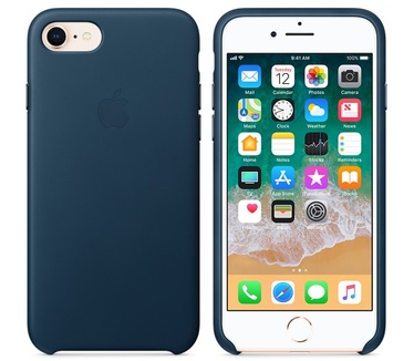 Apple Leren hoesje voor iPhone 8/7 Kosmosblauw