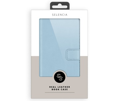 Selencia Echt Lederen Bookcase Samsung Galaxy S20 Plus - Lichtblauw