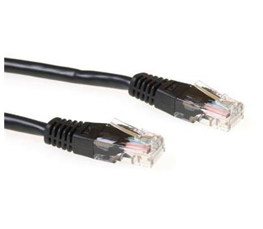 ACT Zwarte 0.5 meter LSZH UTP CAT6 patchkabel met RJ45 connectoren