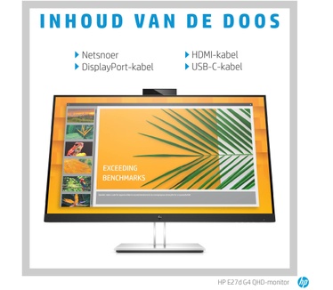 HP EliteDisplay E27d Zwart
