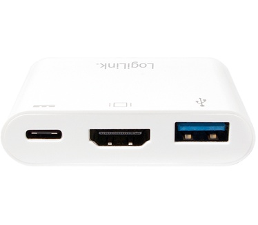 LogiLink 0.14m, 2xUSB-C/HDMI+USB A