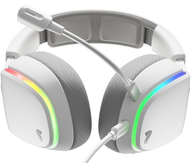 Glorious Glorious GHS Eternal RGB - Stereo RGB headset voor pc, PS5, PS4, Switch - Custom-tuned, gekantelde drivers, verstelbare, kristalheldere, afneembare mic, USB-C - Duurzaam, dag/nacht comfort - Wit