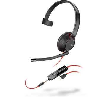 Poly Blackwire C5210, USB-C (Rood, Zwart)