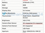 Specsheet Oppo Find X