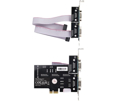 Startech.com 4-Port PCIe Seriële Adapter Kaart, Quad PCI Express naar RS232/RS422/RS485 (DB9) Serial Kaart, Incl. Low-Profile Beugel, 16C1050 UART, Windows/Linux, TAA Compliant, Level-4 ESD Bescherming