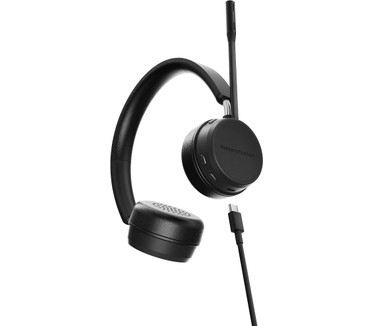 Energy Sistem Draadloze headset Office 6 hoofdtelefoon kantoor videogesprekken telewerk (Bluetooth® 5.0-technologie, HQ voice calls, memory foam ear pads, Quick Charge) - zwart