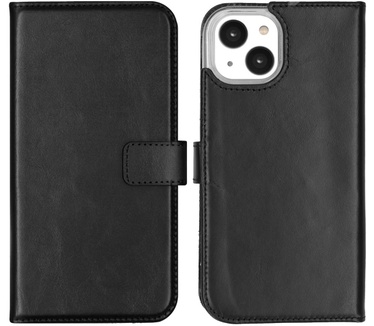 Selencia Echt Lederen Bookcase iPhone 14 - Zwart