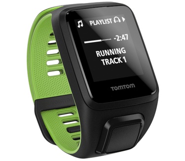 TomTom Runner 3 Cardio + Music Zwart/Groen + Hoofdtelefoon (L)