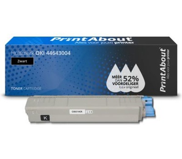 PrintAbout Huismerk OKI 44643004 Toner Zwart