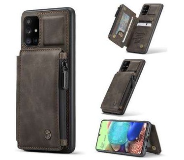 Caseme Samsung Galaxy A71 Back Cover Wallet Case - Coffee