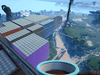 Uitzicht van Cyaan gebouw richting Space Elevator