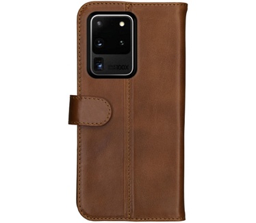 Rosso Deluxe Samsung Galaxy S20 Ultra Hoesje Echt Leer Book Case Bruin (Galaxy S20 Ultra) Bruin