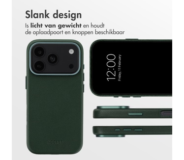 Accezz MagSafe Leather Backcover voor de Apple iPhone 18 Pro / 17 Pro - Cedar Green