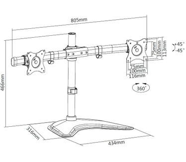Multibrackets M Deskstand Basic Dual