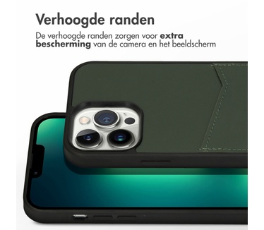 Accezz Premium Leather Card Slot Backcover iPhone 13 Pro Max - Groen