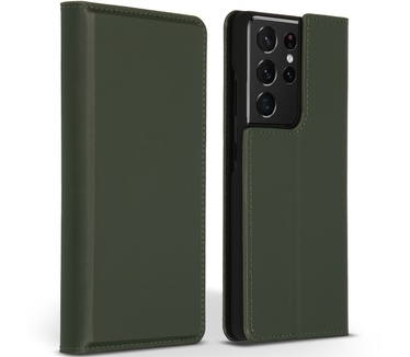 Accezz Premium Leather Slim Bookcase Samsung Galaxy S21 Ultra - Groen