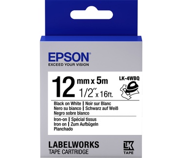 Epson Label Cartridge Iron on LK-4WBQ Black/White 12mm (5m)