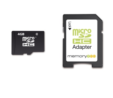 memory2GO 4GB microSDHC class10 met SD adapter