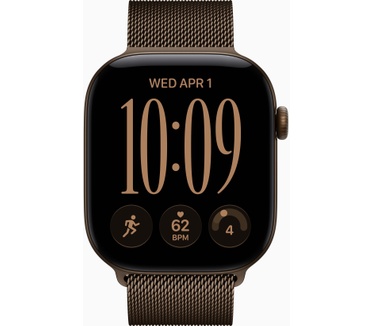 Apple Watch Series 12 46mm Brons (Bronzen Milanese Band M/L), Zwart (Zwart)