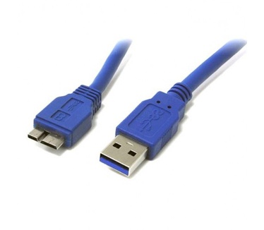 Techly USB 3.0 Cable A Male / B Male MIC 0.5 m FLAT ICOC MUSB3-FL-005 Blauw