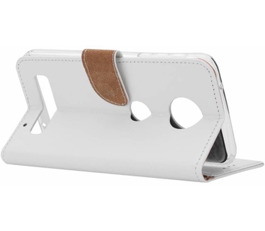 Luxe Lederen Bookcase hoesje voor de Motorola Moto Z Play - Wit (Motorola Moto Z Play) Wit