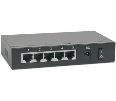 Intellinet PoE-Powered 5-Port Gigabit Switch with PoE Passthrough, 4 x PSE PoE ports, 1 x PD PoE port, IEEE 802.3at/af Power-over-Ethernet (PoE+/PoE), IEEE 802.3az Energy Efficient Ethernet, Desktop (Euro 2-pin plug)