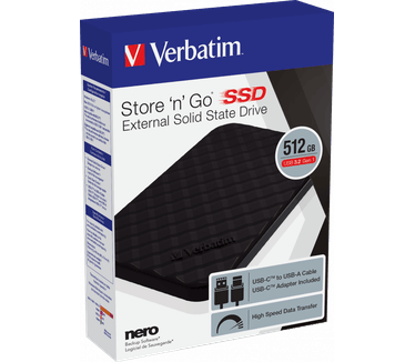 Verbatim Store 'n' Go Draagbare ssd 512GB Zwart