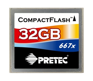 Pretec Compact Flash 32GB Compact Flash Card 667X 