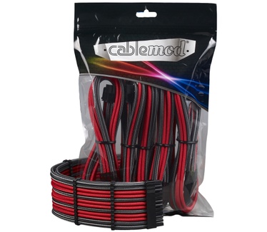 Cablemod PRO ModMesh Cable Extension Kit Carbon/Rood Rood, Zwart