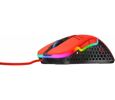 Xtrfy Cherry M4 RGB. Vormfactor: Rechtshandig. Bewegingsdetectietechnologie: Optisch, Aansluiting: USB Type-A, Bewegingsresolutie: 16000 DPI, Soort knoppen: Drukknoppen, Scroll type: Wiel, Versnelling (max): 50 G. Kleur van de verlichting: Multi. Stroombr