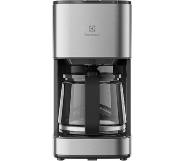 Electrolux Create 3 E3CM1-3ST koffiezetapparaat, 1,25 l, 10 kopjes, automatische uitschakeling, druppelbescherming, glazen kan, waterpeilbeoordeling, roestvrij staal