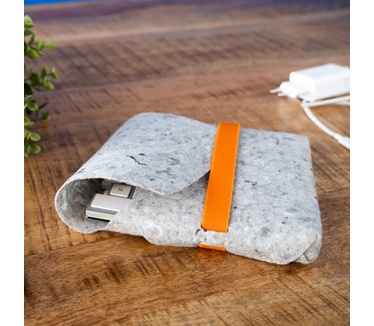 R-Go Tools R-Go Pouch vilten etui voor Split toetsenbord, tasje gemaakt van gerecycled textiel, sociaal product, grijs
