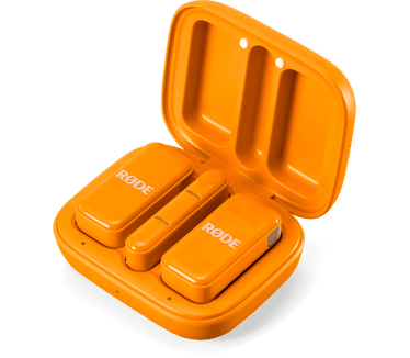 Røde RØDE Wireless Micro - Compact draadloze microfoon, twee microfoons met oplaadcase voor smartphone-inhoudcreatie - USB-C, oranje