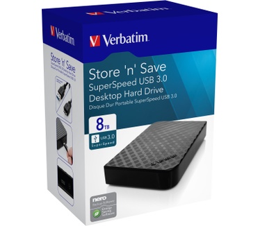 Verbatim Store 'n' Save USB 3.0 8TB Zwart