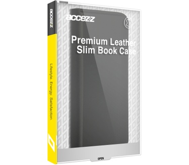 Accezz Premium Leather Slim Bookcase iPhone 12 (Pro) - Zwart