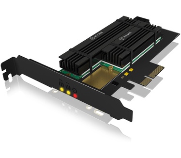 Icy Box PCIe extension card for 2x M.2 SSDs incl. heat sinks