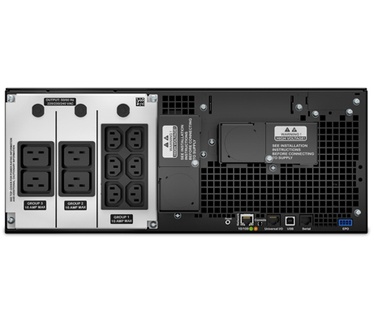 APC Smart-UPS On-Line 6000VA noodstroomvoeding 6x C13, 4x C19, hardwire 1 fase uitgang, rackmountable, Embedded NMC