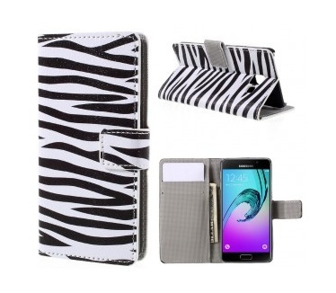 qMust Samsung Galaxy A3 (2016) Wallet Case - hoesje met stand - Zebra
