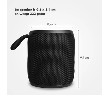 Selencia AquaPlay Bluetooth Speaker - Draadloze speaker - Waterproof - Black