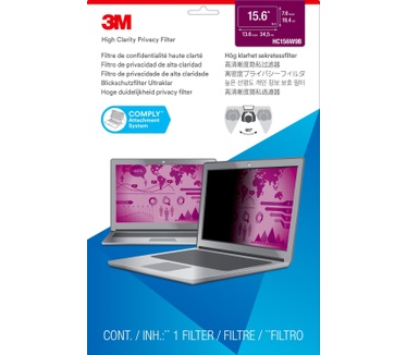 3M High Clarity Privacyfilter voor breedbeeldlaptop 15,6"