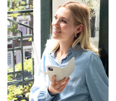 Selencia Echt Lederen Bookcase Samsung Galaxy A71 - Lichtgrijs