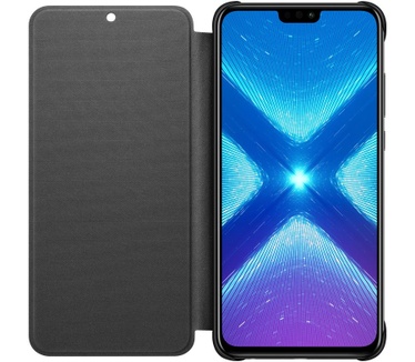 Honor 8X PU Flip Protective Cover - Zwart voor 8X (8X) Zwart