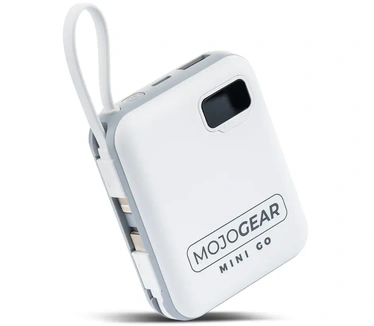 Mojogear MINI GO 10.000mAh powerbank met kabels - Wit