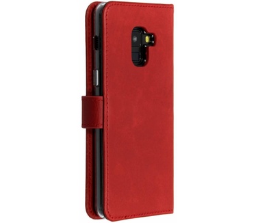 Selencia Echt Lederen Bookcase Samsung Galaxy A8 (2018) - Rood