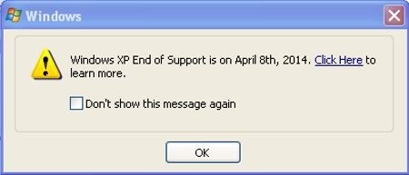 Popup einde XP