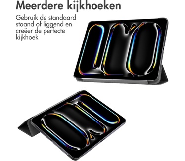 Accezz Trifold Bookcase iPad Pro 13 (2024) M4 - Zwart