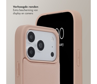 Selencia Nova Telefoonhoes met Koord en Pashouder voor de Apple iPhone 18 Pro Max / 17 Pro Max - Dusty Rose