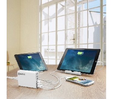 König Lader 6 - Uitgangen 10A USB Wit