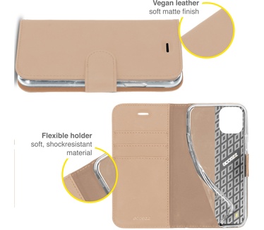 Accezz Wallet Softcase Bookcase iPhone 13 Mini - Goud